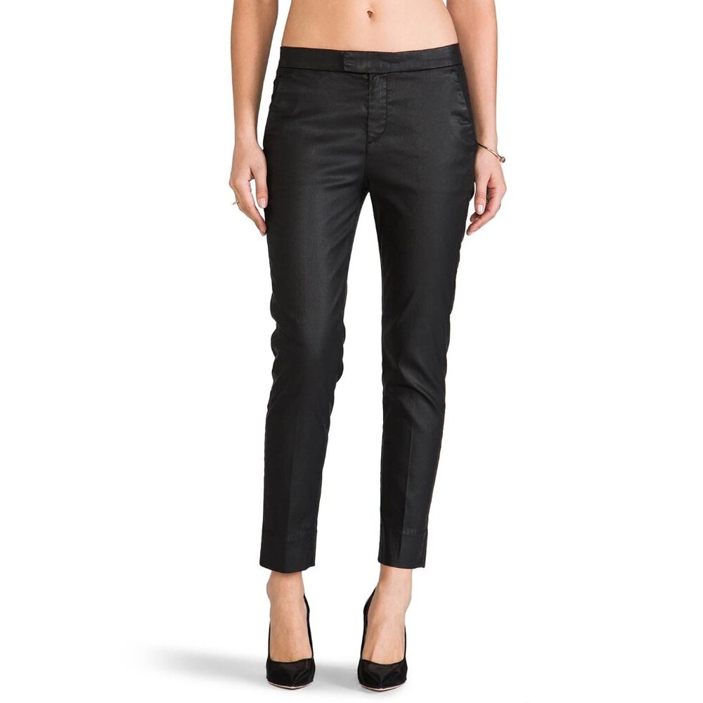 7 For All Mankind Coated Black Slim Chino Pants